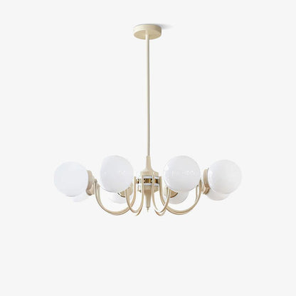 Cream Glass Ball Chandelier, Modern Elegance for Home
