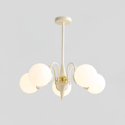 Cream Glass Ball Chandelier, Modern Elegance for Home