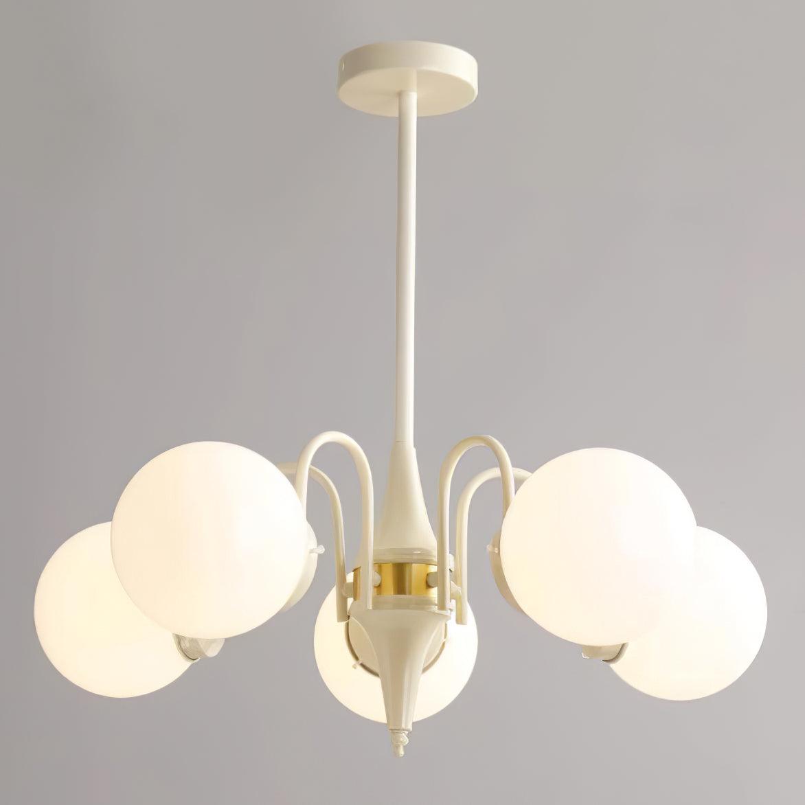 Cream Glass Ball Chandelier, Modern Elegance for Home