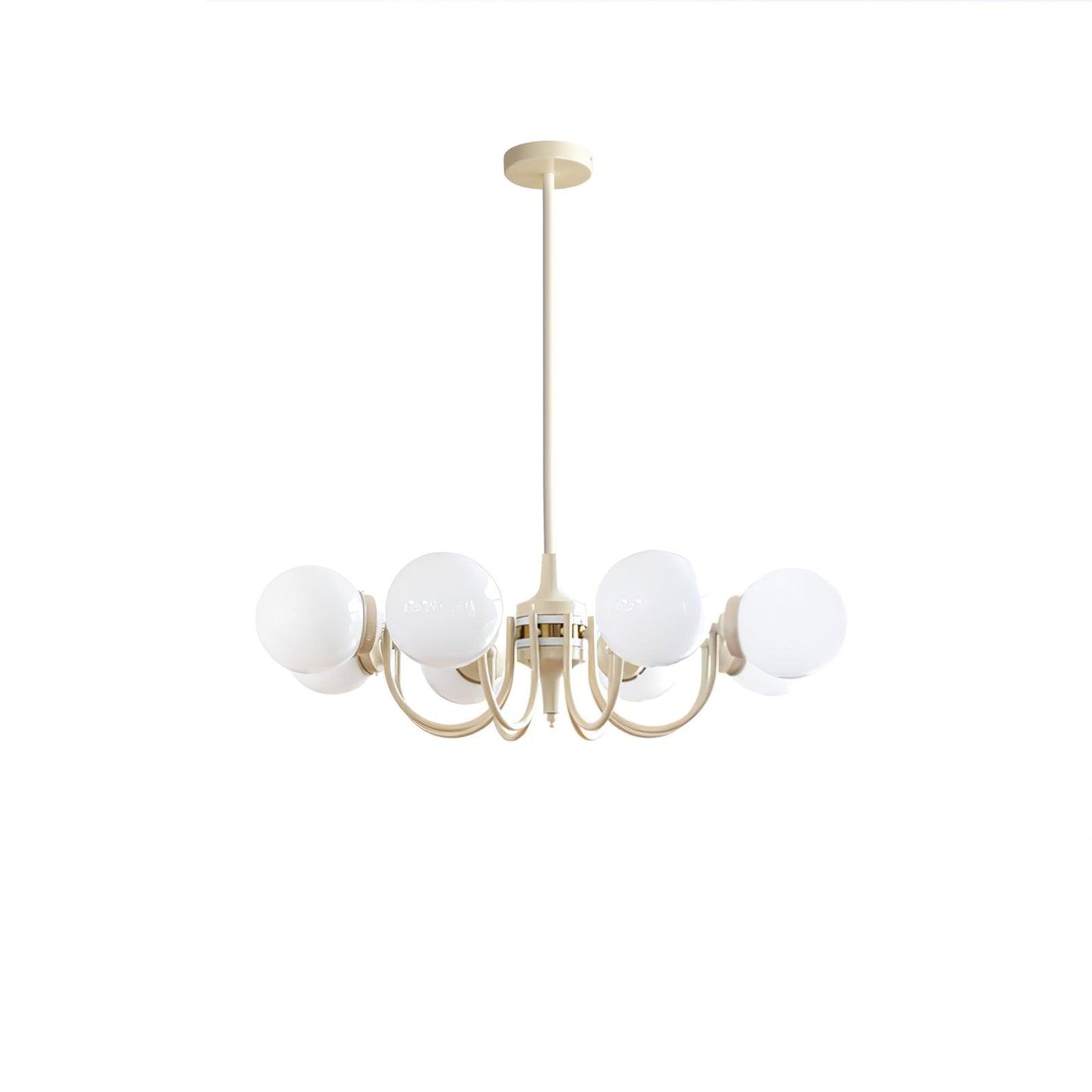 Cream Glass Ball Chandelier, Modern Elegance for Home