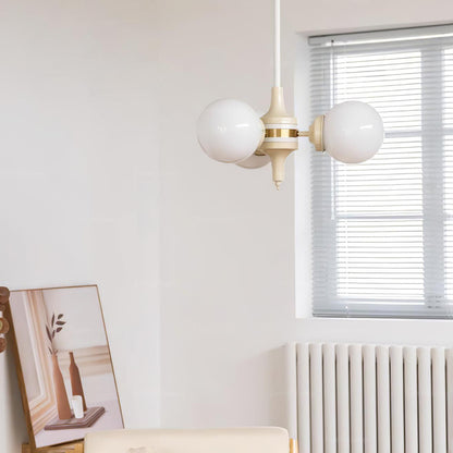 Cream Glass Ball Chandelier, Modern Elegance for Home
