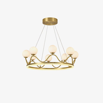 Crown Brass Chandelier with LED Bulb