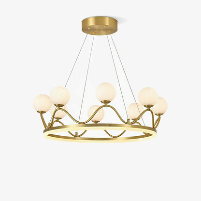 Crown Brass Chandelier with LED Bulb