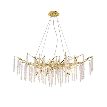 Crystal Icicles Brass Chandelier