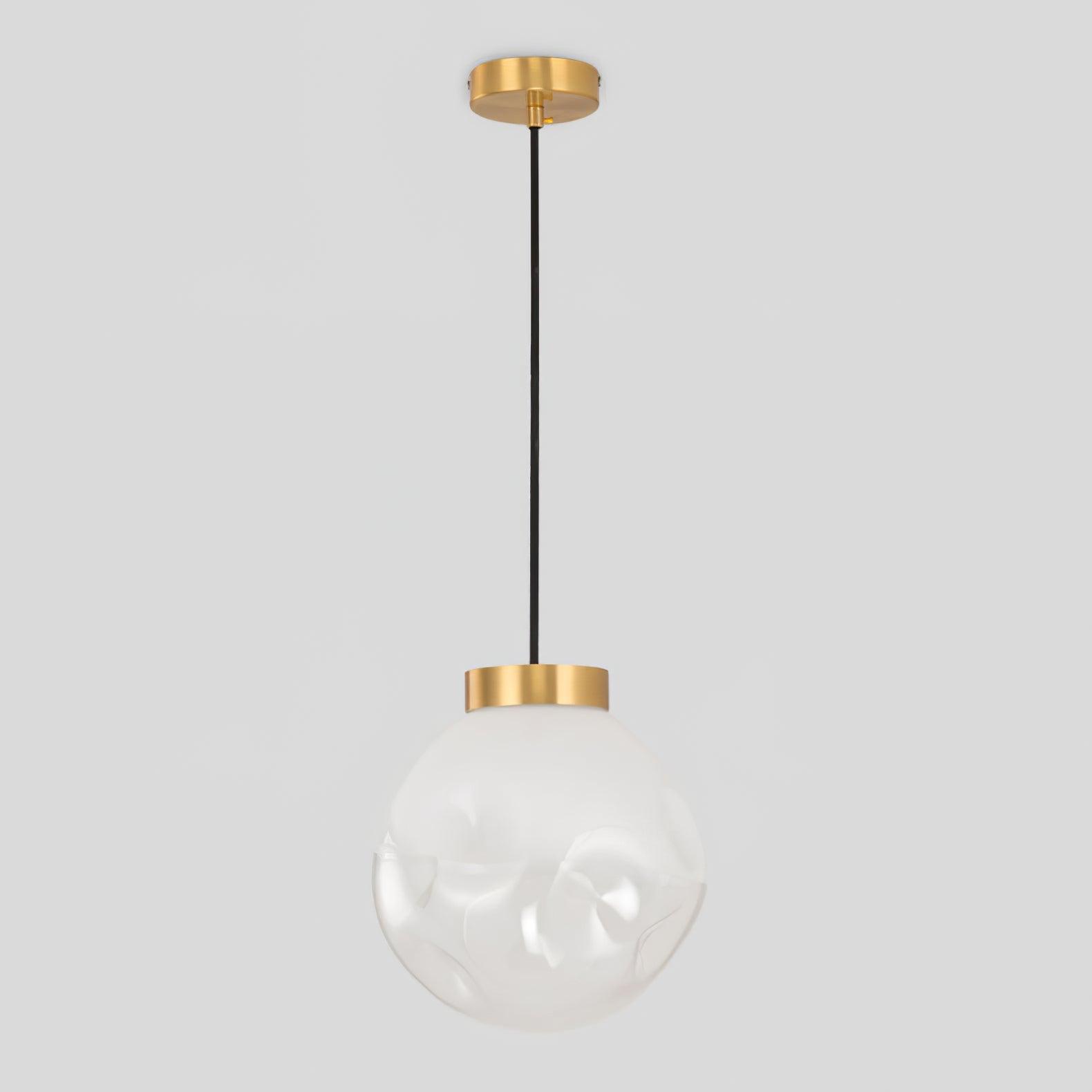 Ecar Gold Pendant Lamp with White Sphere