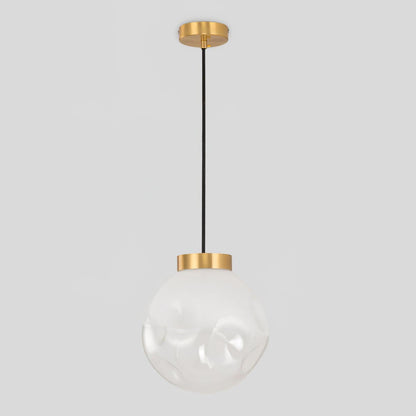 Ecar Gold Pendant Lamp with White Sphere