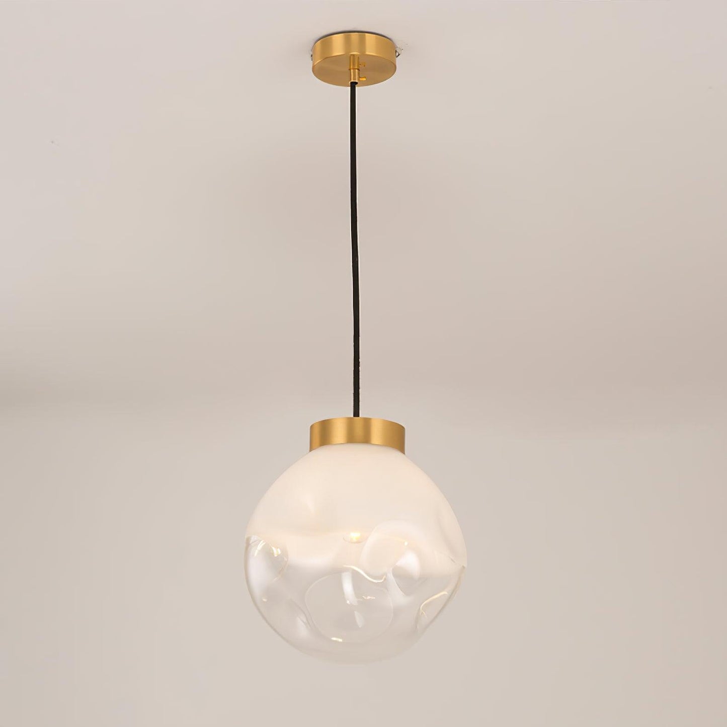 Ecar Gold Pendant Lamp with White Sphere