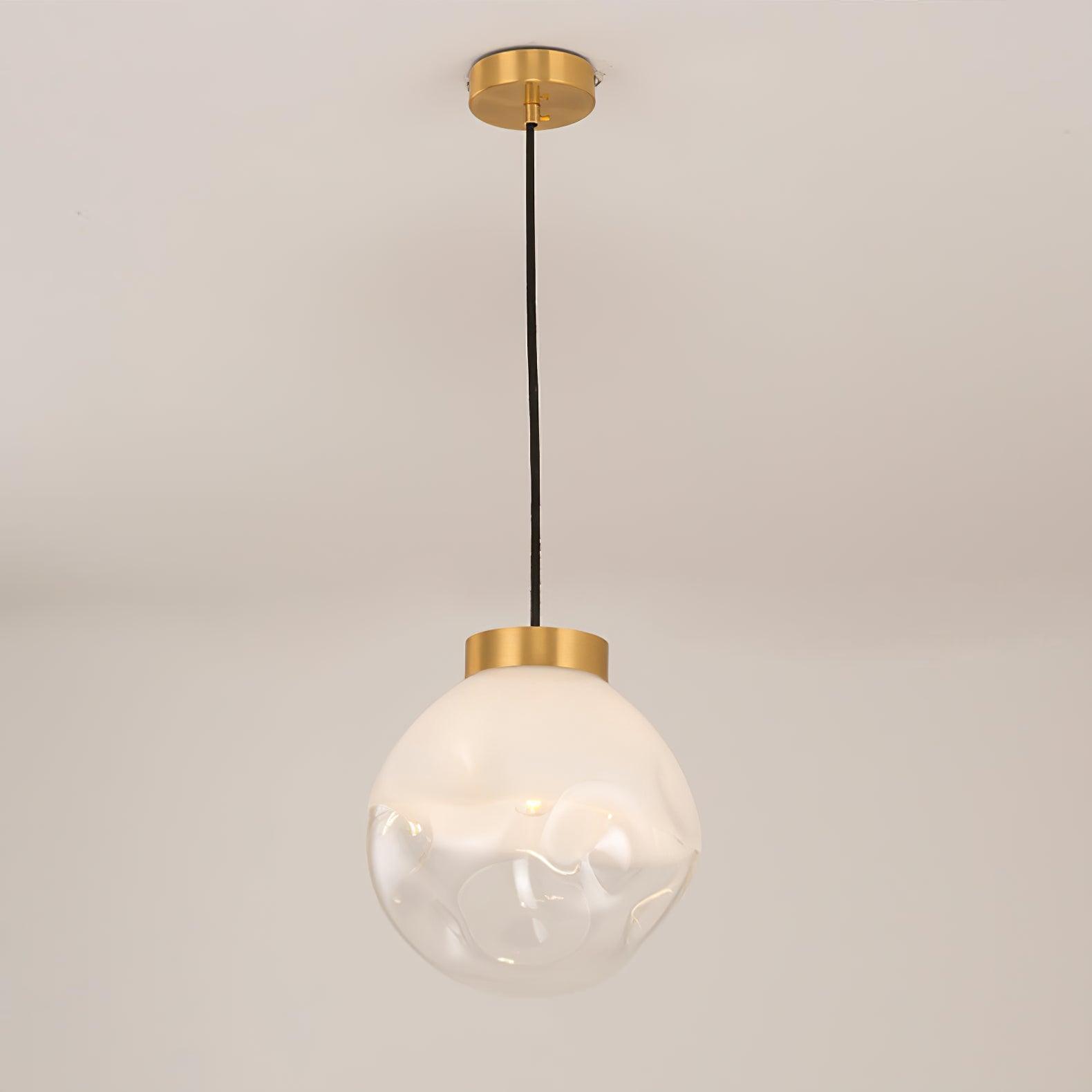 Ecar Gold Pendant Lamp with White Sphere