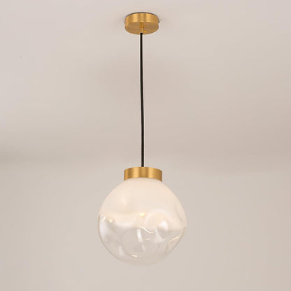Ecar Gold Pendant Lamp with White Sphere