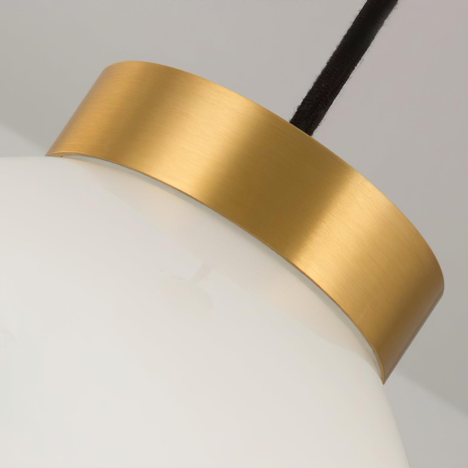 Ecar Gold Pendant Lamp with White Sphere