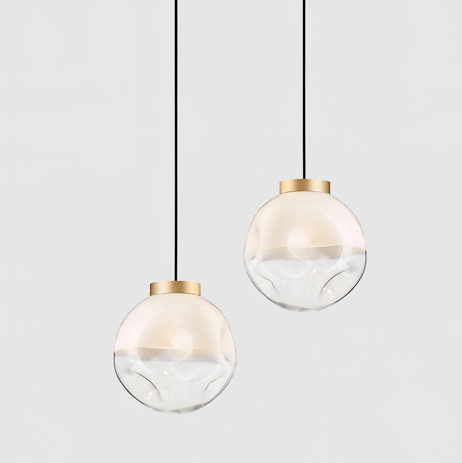 Ecar Gold Pendant Lamp with White Sphere