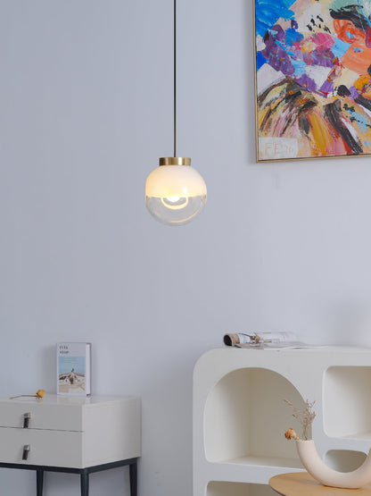 Ecar Gold Pendant Lamp with White Sphere