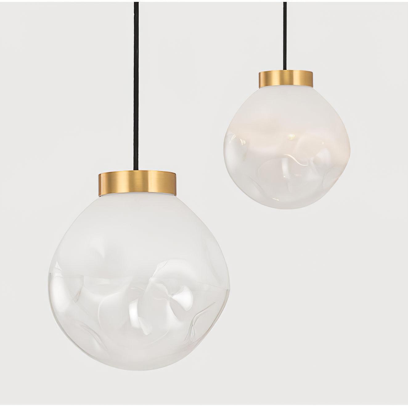 Ecar Gold Pendant Lamp with White Sphere