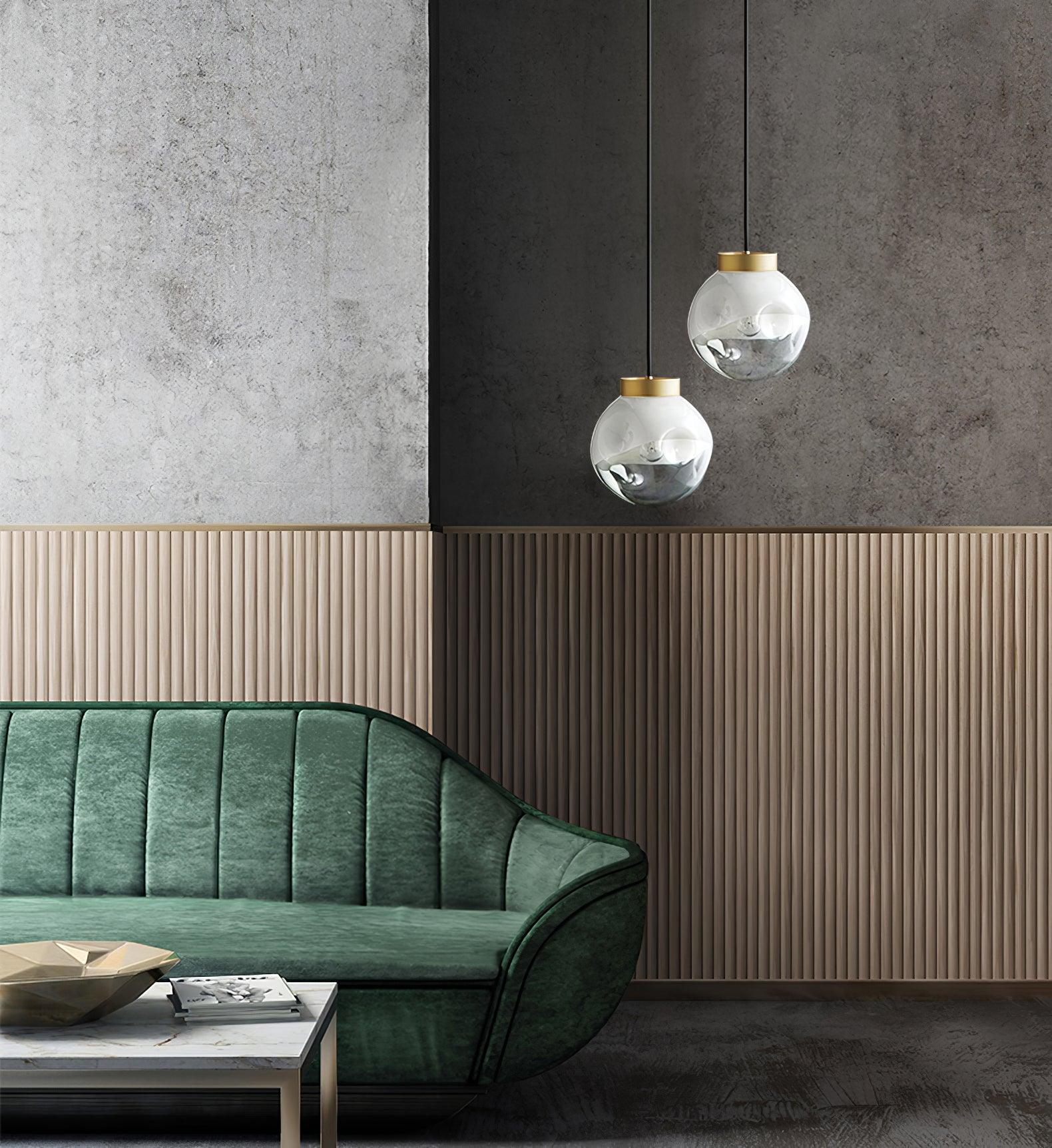 Ecar Gold Pendant Lamp with White Sphere