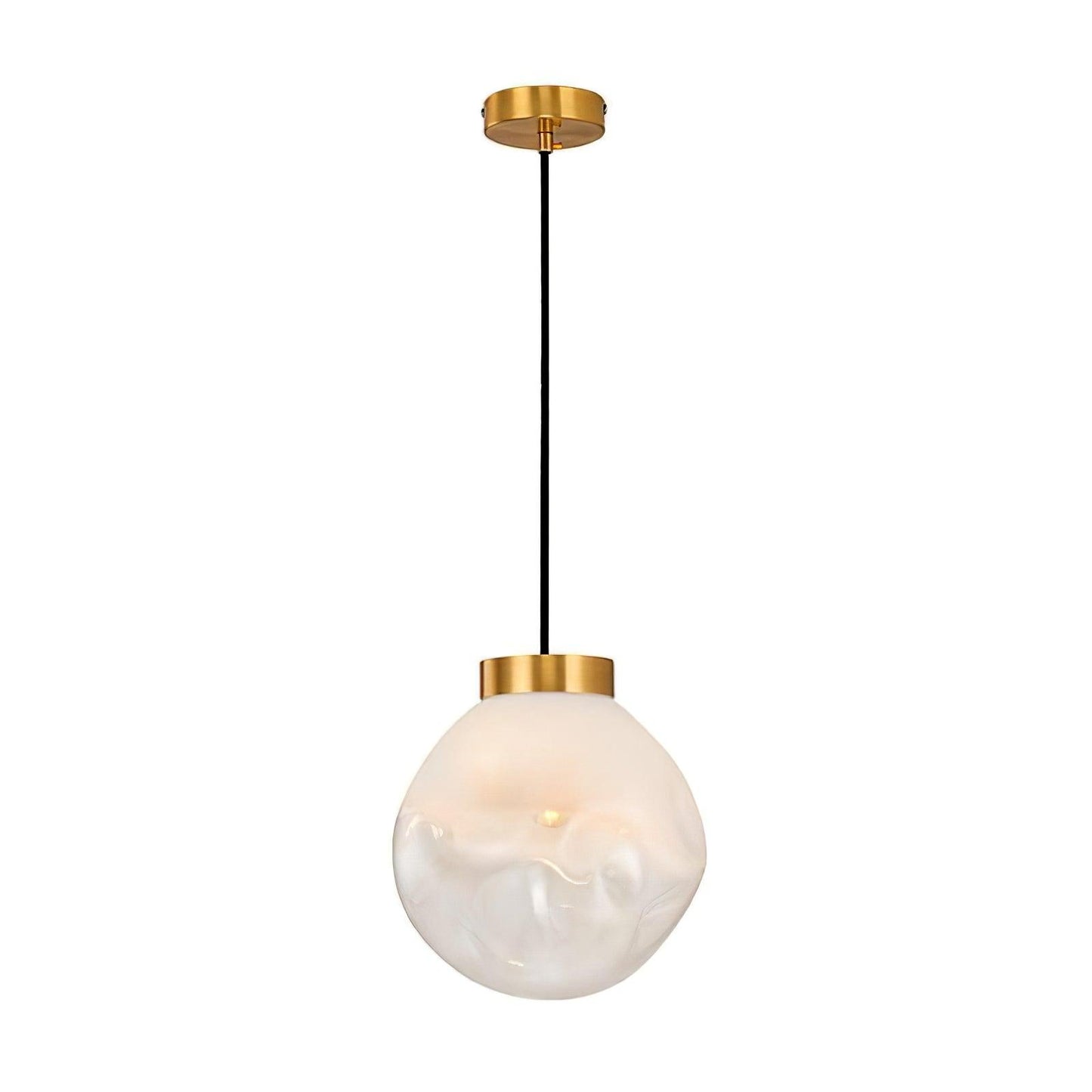 Ecar Gold Pendant Lamp with White Sphere