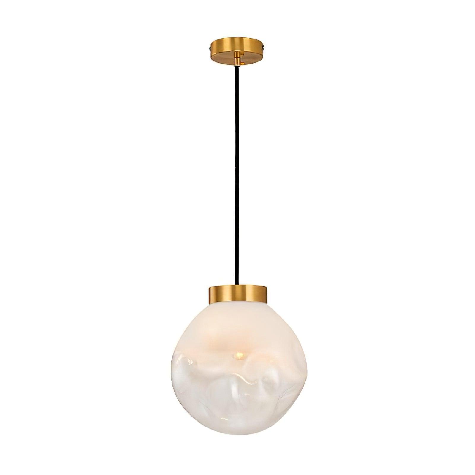 Ecar Gold Pendant Lamp with White Sphere