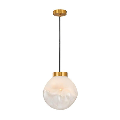 Ecar Gold Pendant Lamp with White Sphere