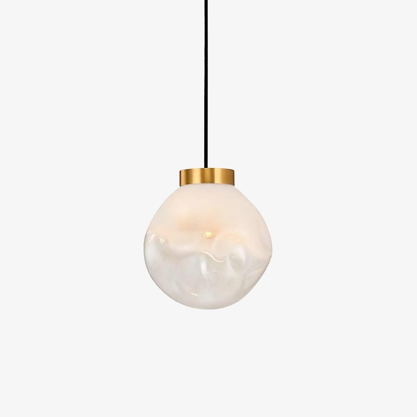 Ecar Gold Pendant Lamp with White Sphere