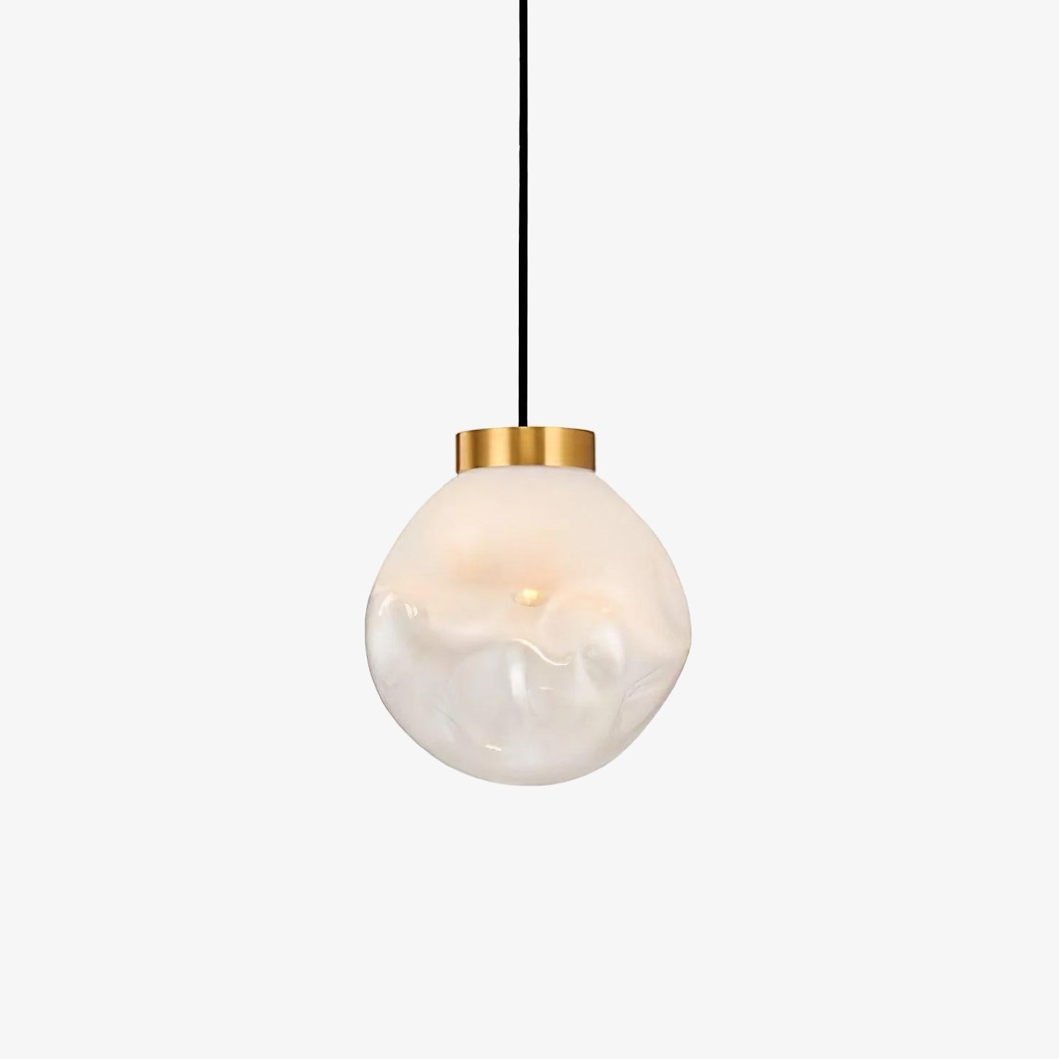 Ecar Gold Pendant Lamp with White Sphere