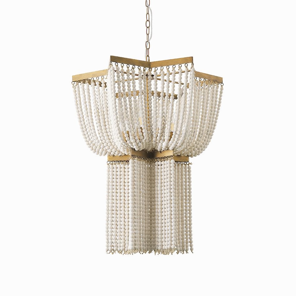 Gold Star Shaped Beaded Chandelier
