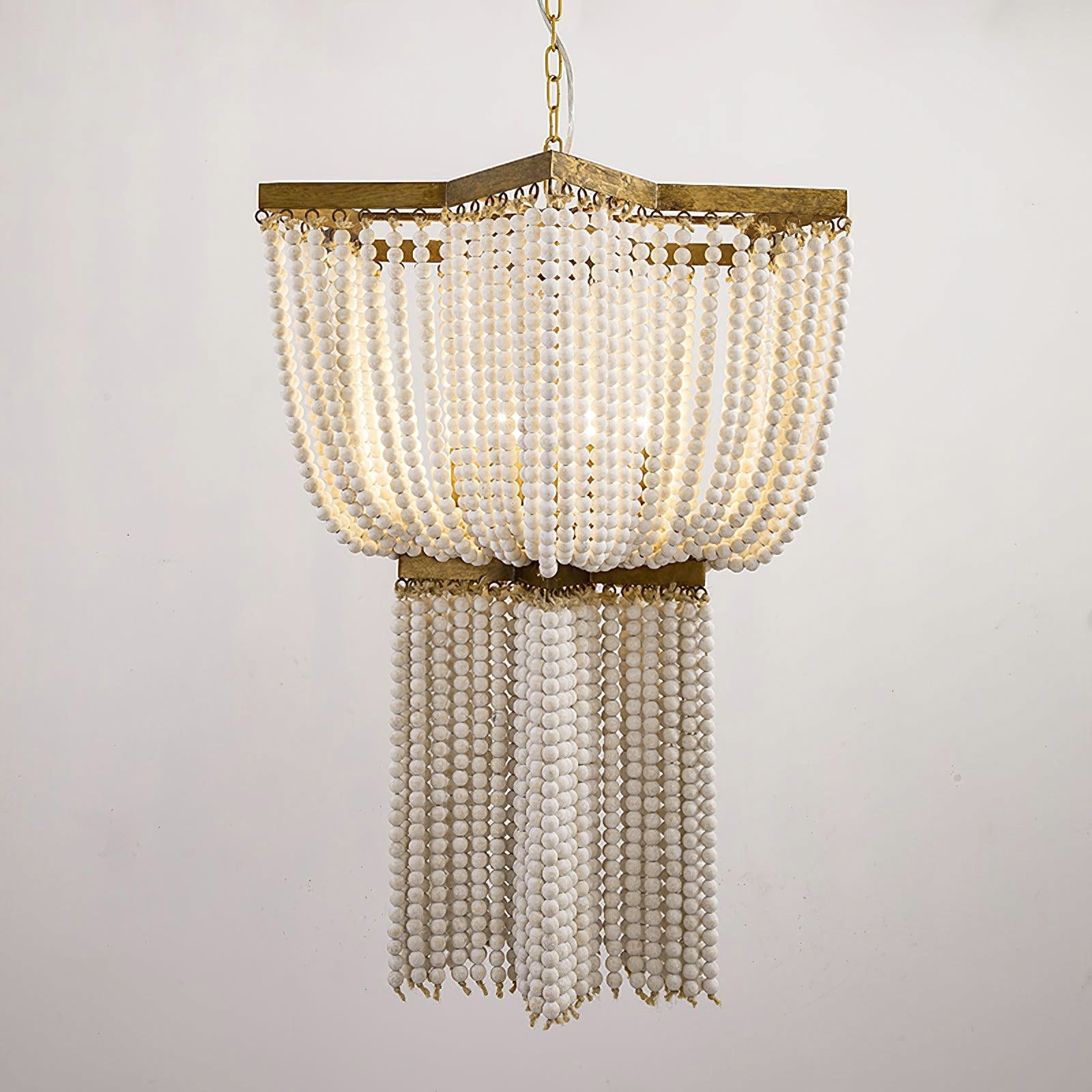 Gold Star Shaped Beaded Chandelier