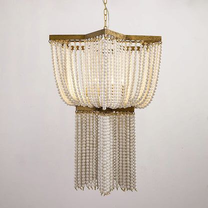 Gold Star Shaped Beaded Chandelier