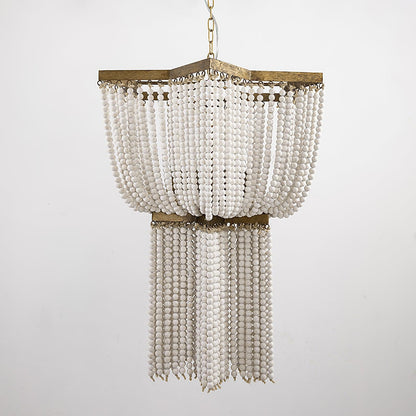 Gold Star Shaped Beaded Chandelier