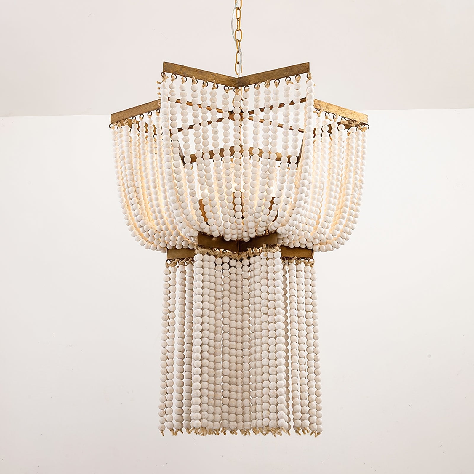 Gold Star Shaped Beaded Chandelier