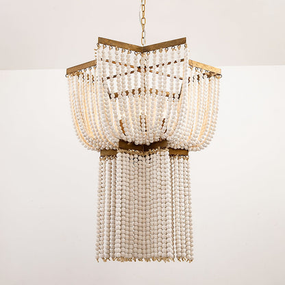 Gold Star Shaped Beaded Chandelier