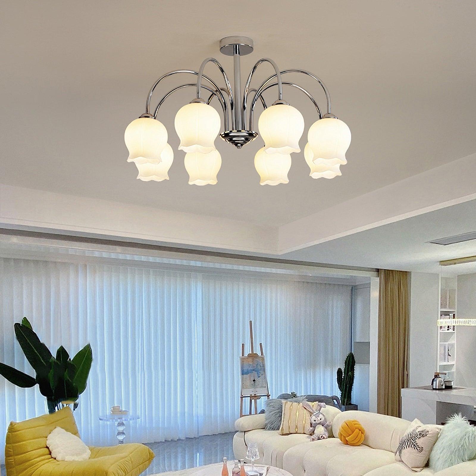 Floral Glass Chandelier with 5/6/8 Heads