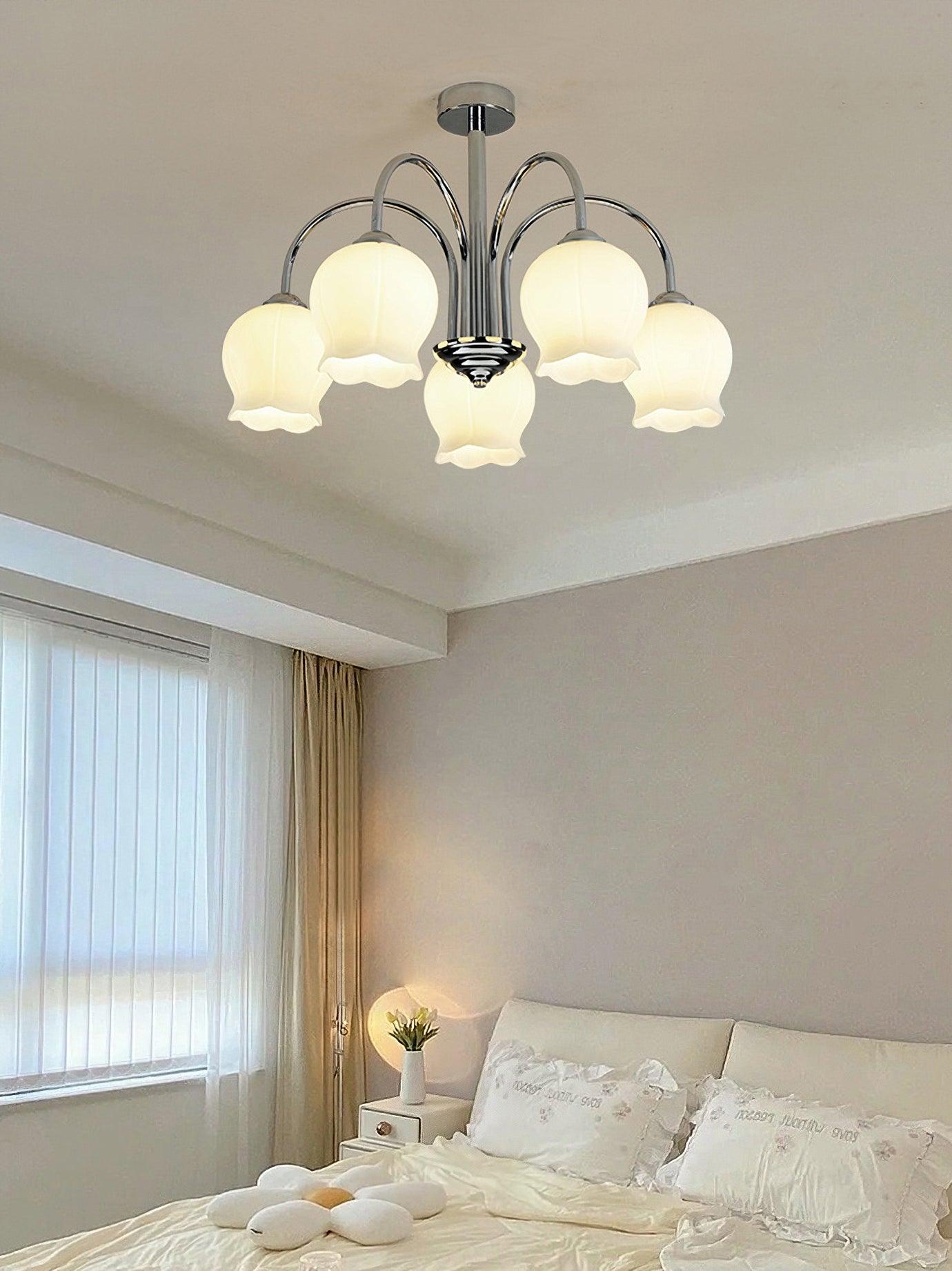 Floral Glass Chandelier with 5/6/8 Heads