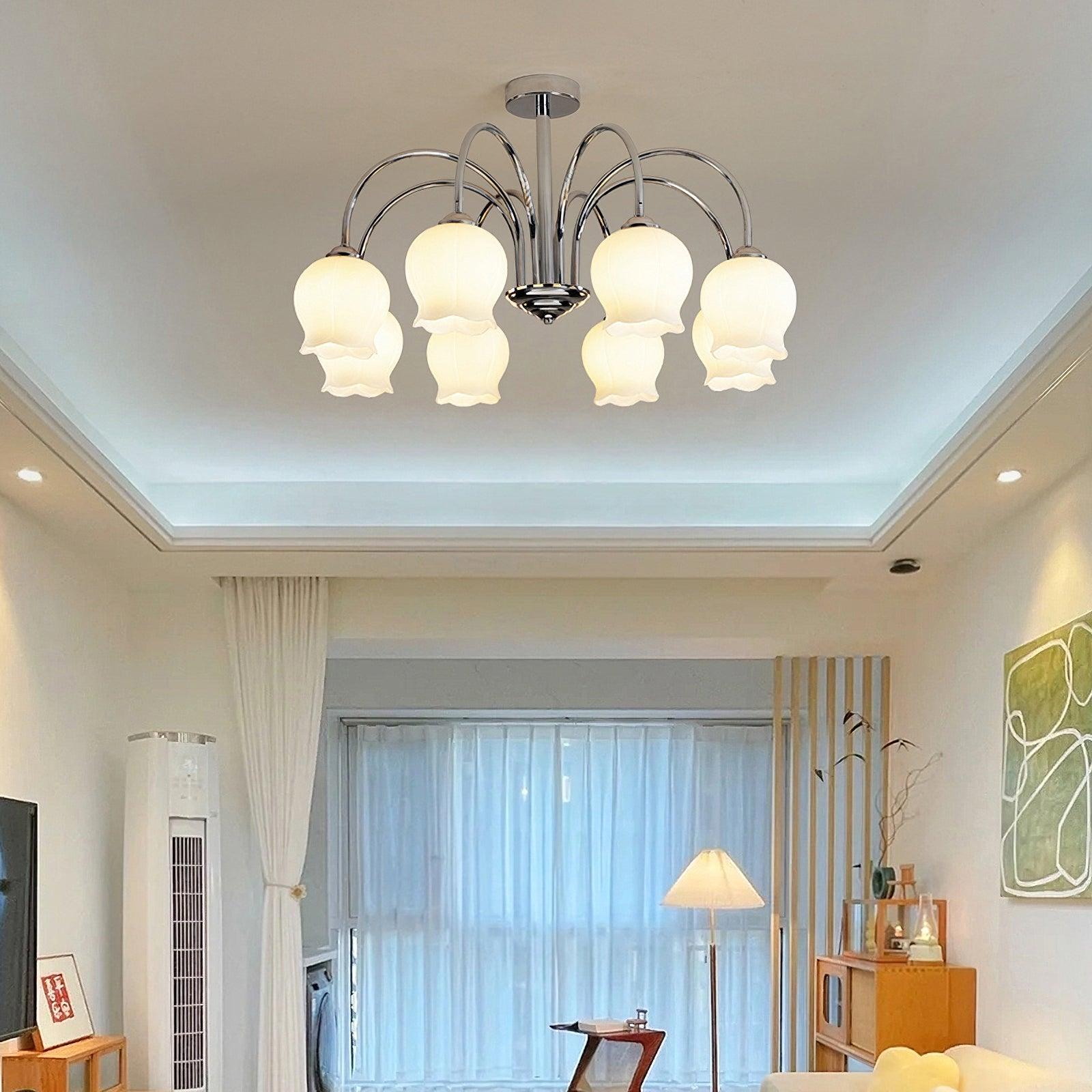 Floral Glass Chandelier with 5/6/8 Heads