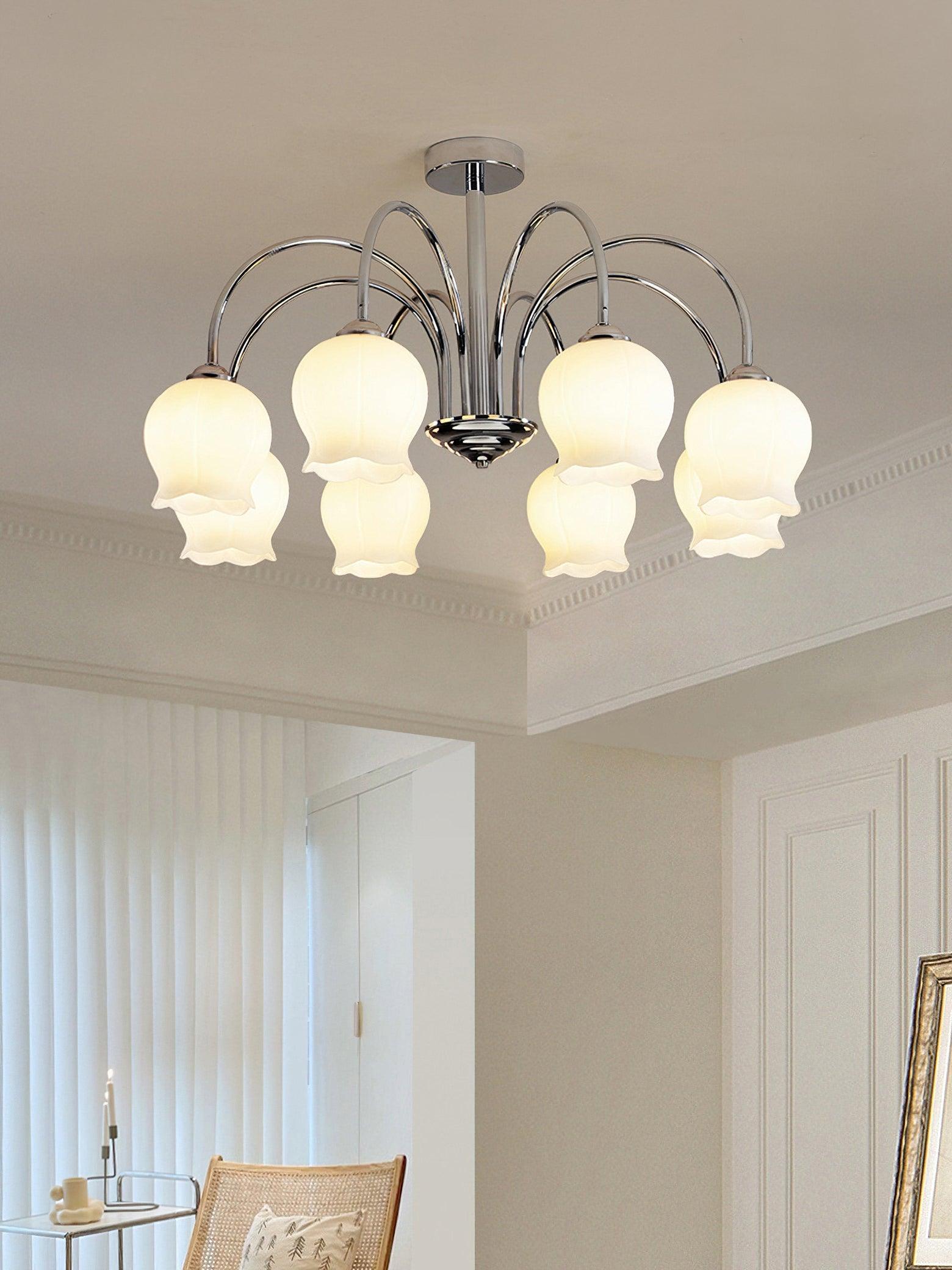Floral Glass Chandelier with 5/6/8 Heads
