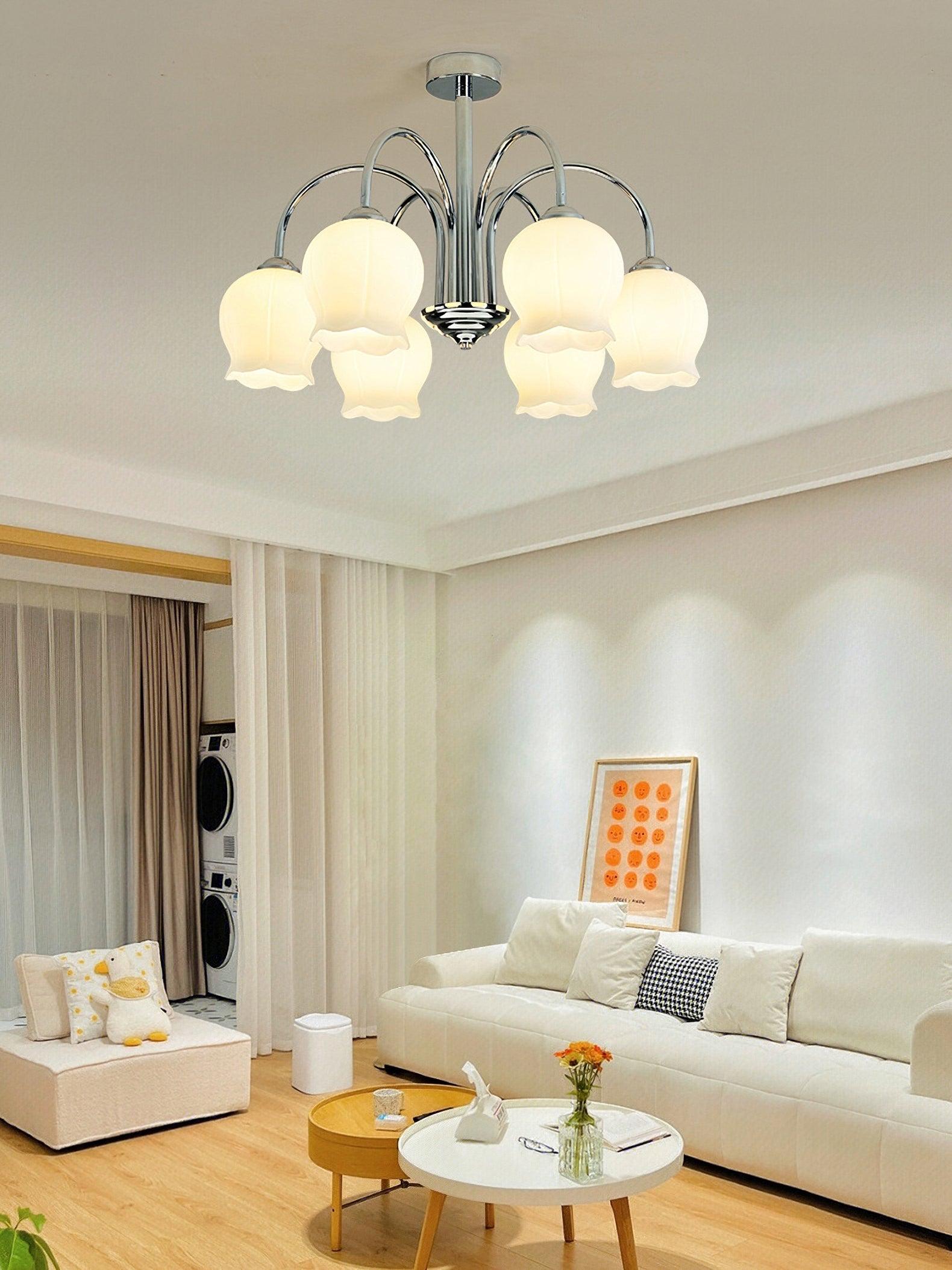 Floral Glass Chandelier with 5/6/8 Heads