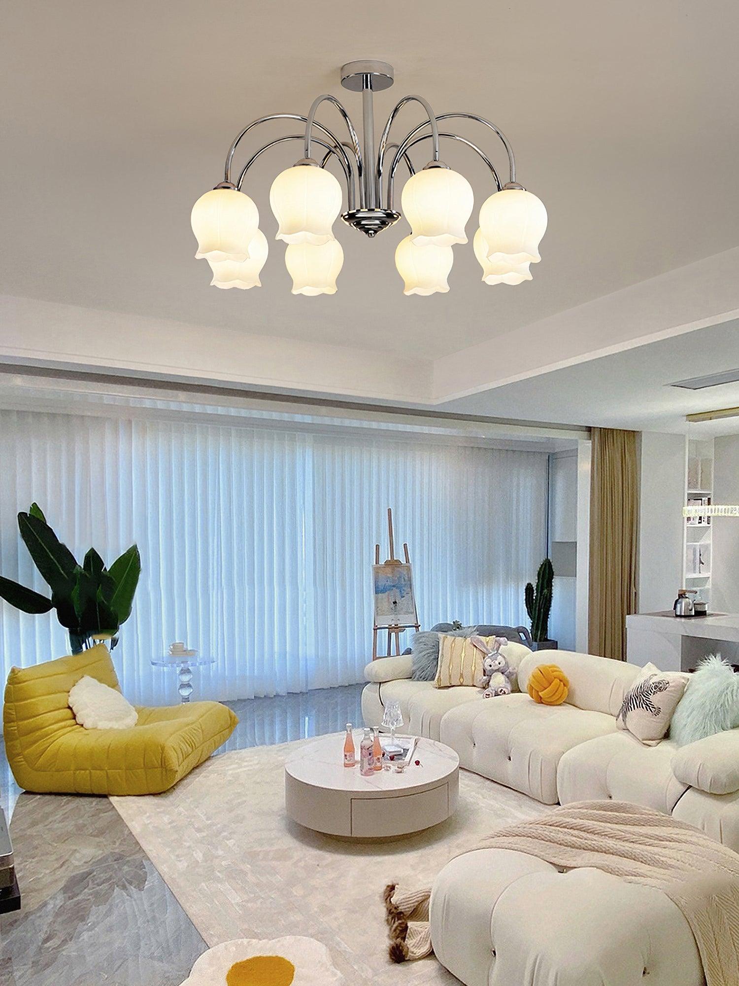 Floral Glass Chandelier with 5/6/8 Heads