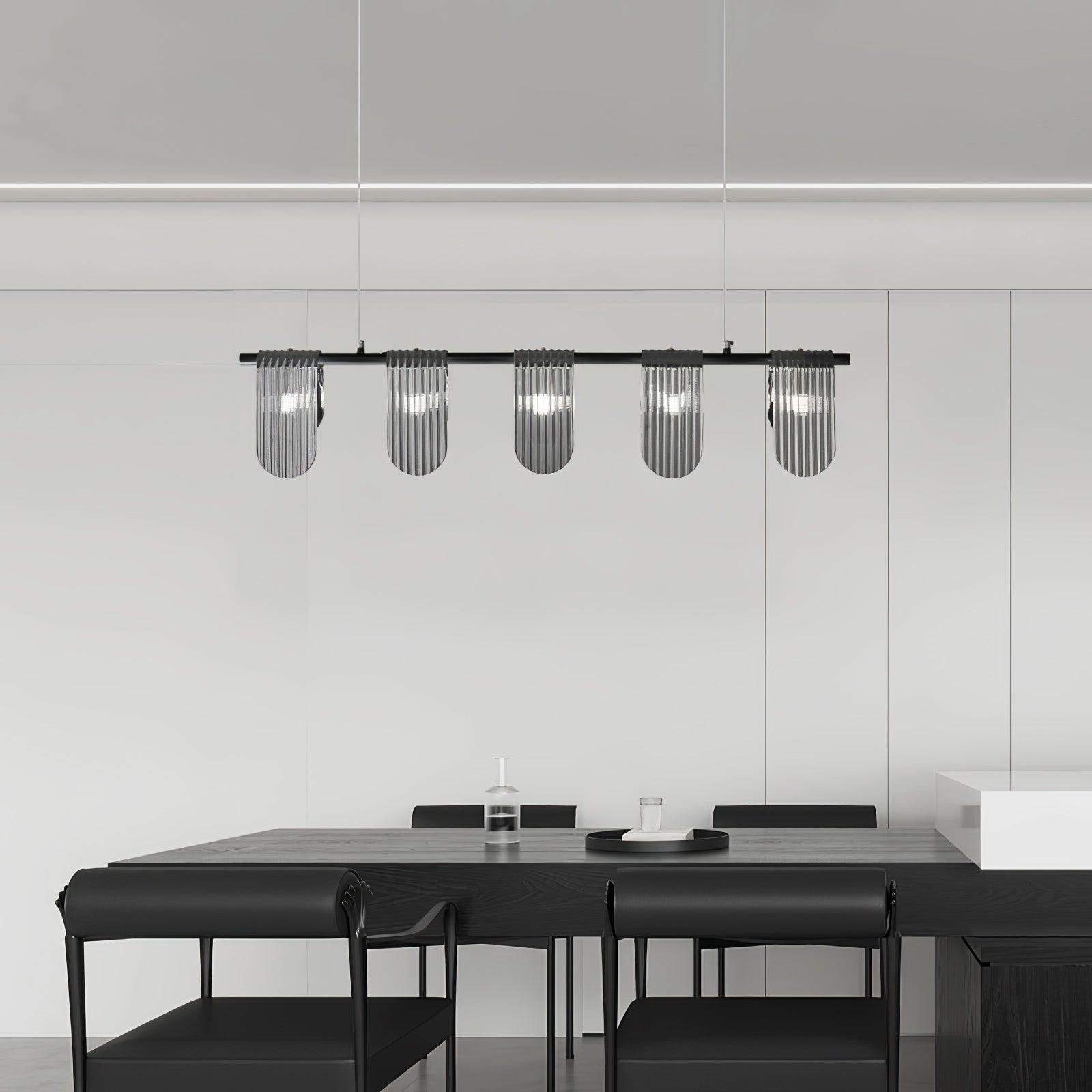 Elegant Brass Chandelier with Smoke Gray Shade