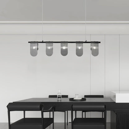 Elegant Brass Chandelier with Smoke Gray Shade