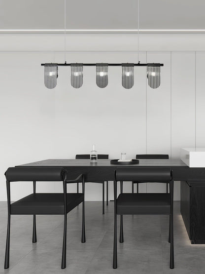 Elegant Brass Chandelier with Smoke Gray Shade