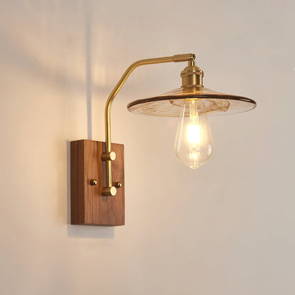 Heritage Walnut Wall Lamp, Walnut & Brass