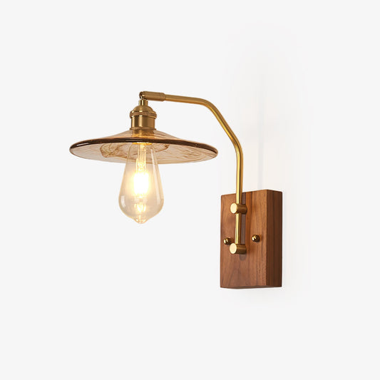 Heritage Walnut Wall Lamp, Walnut & Brass