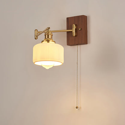 Heritage Walnut Wall Lamp, Walnut & Brass