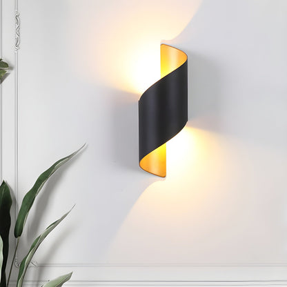 Lila Wall Lamp with Black and Gold Swirl Design