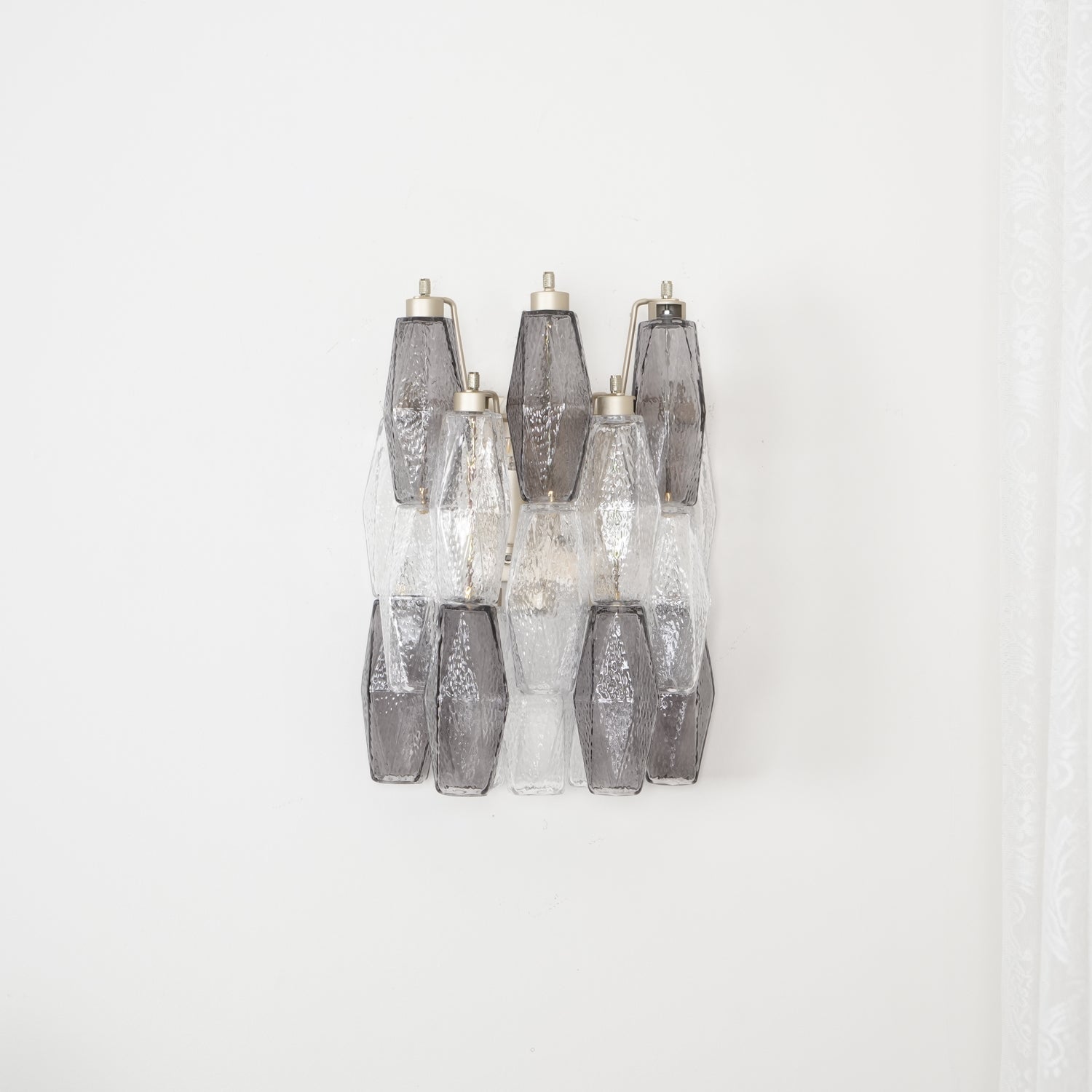 Murano Glass Wall Lamp with Rhombus Design