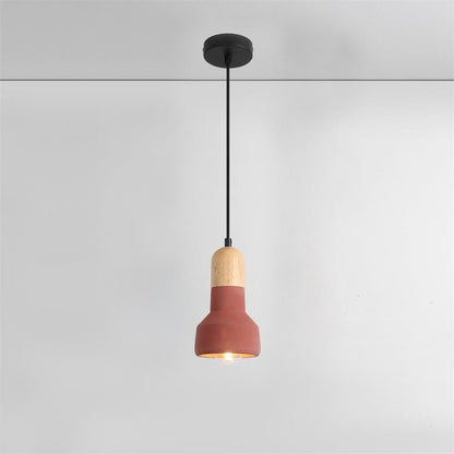 Nessa Wood Pendant Light, Cement Shade, Multiple Finishes