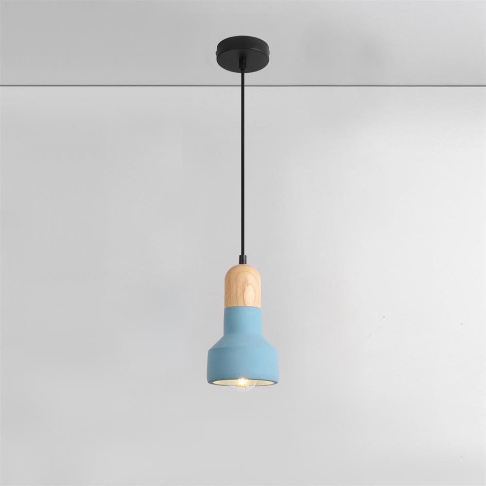 Nessa Wood Pendant Light, Cement Shade, Multiple Finishes