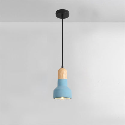 Nessa Wood Pendant Light, Cement Shade, Multiple Finishes