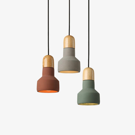 Nessa Wood Pendant Light, Cement Shade, Multiple Finishes
