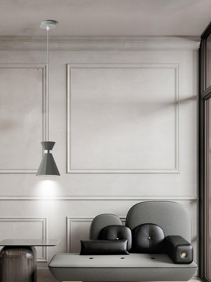 Cement Pendant Light with Grey and Gold Accents