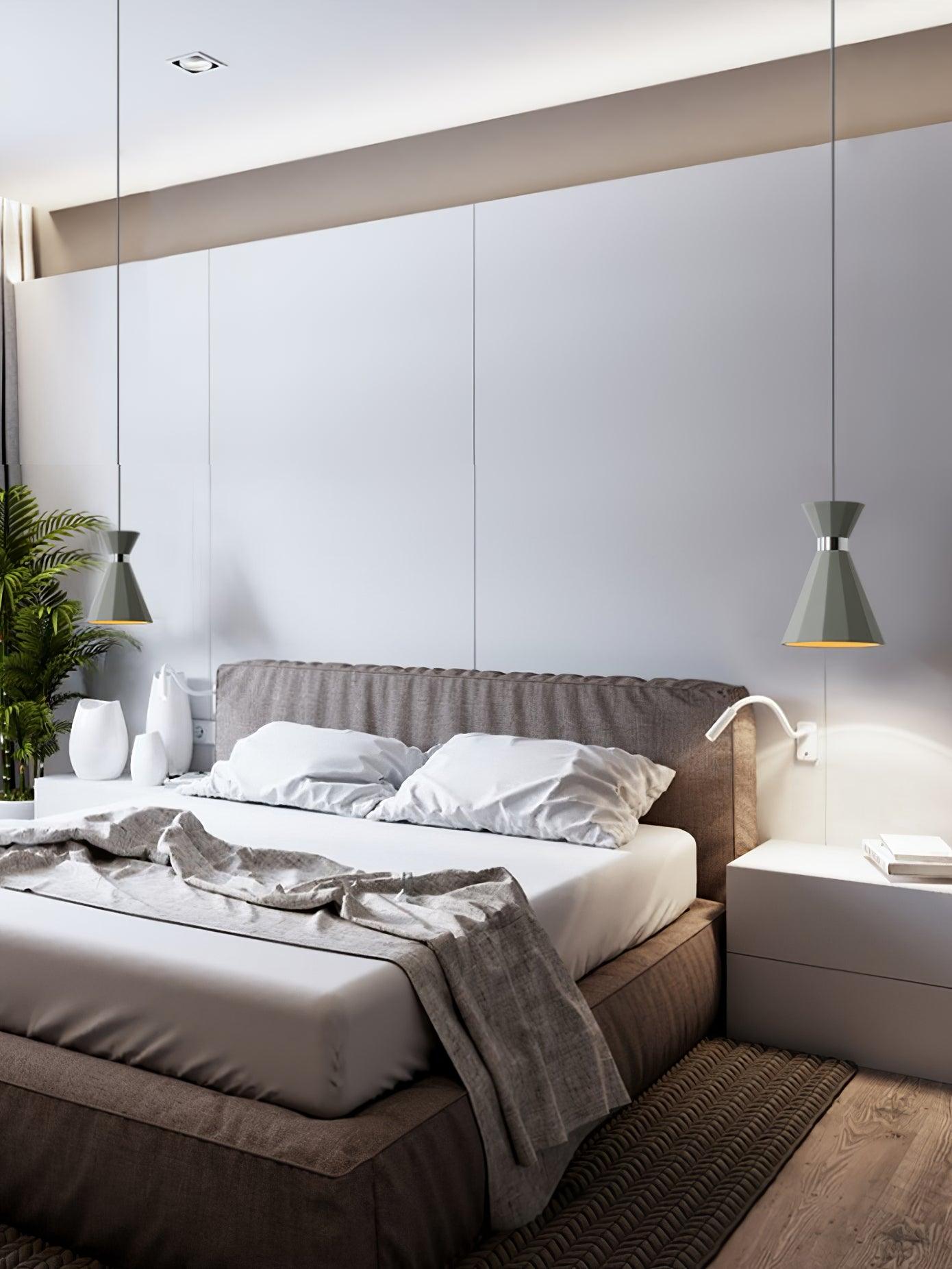 Cement Pendant Light with Grey and Gold Accents