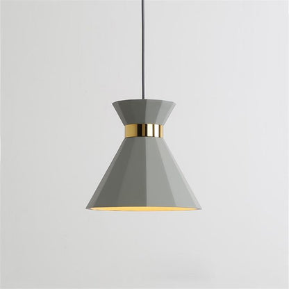 Cement Pendant Light with Grey and Gold Accents